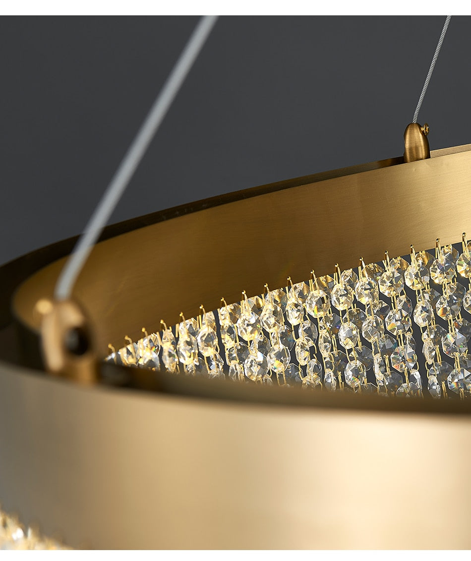 Ylk Cielo Gold Crystal Pendant Lamp