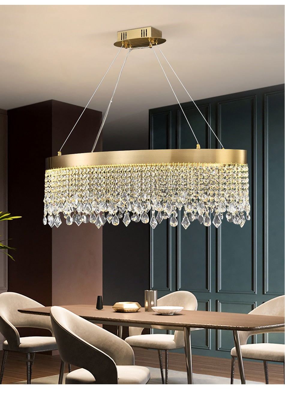 Ylk Cielo Gold Crystal Pendant Lamp