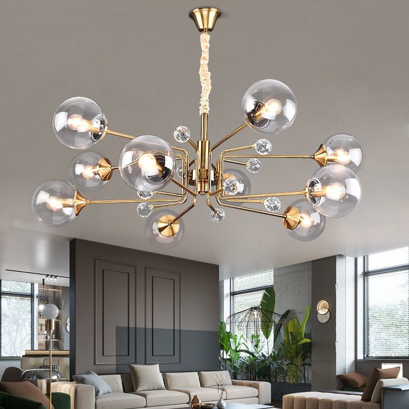 Eira Glass bubble chandelier Kitchen Island light