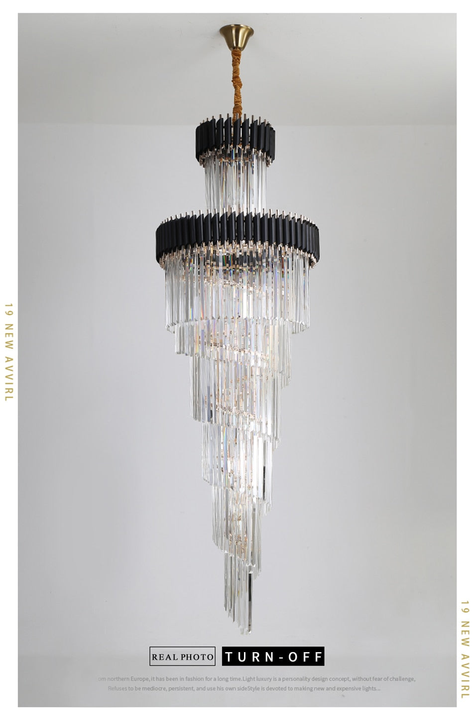 Ylk Ashton Black Spiral Chandelier