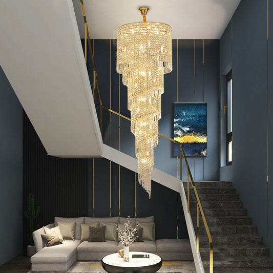 YLK modern crystal chandelier long spiral design luxury home decor