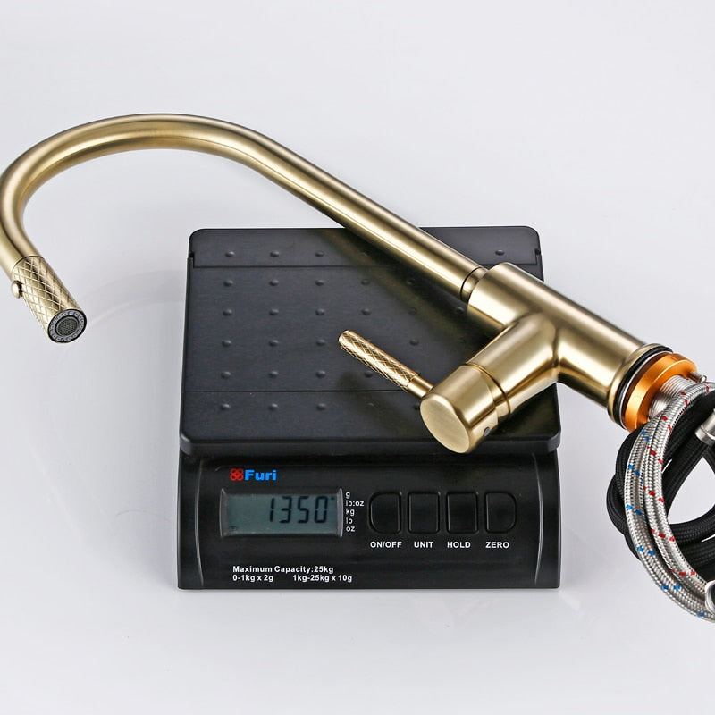 Sela - Gold Kitchen Faucet With Sprayer