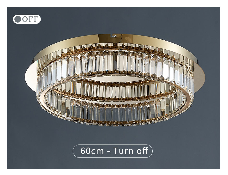 Ylk Round Modern Crystal Chandelier