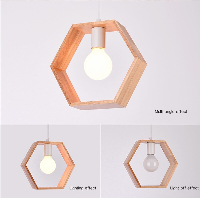 LYF 3-styles Nordic Pendant Creative Wooden Light