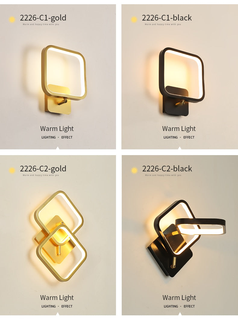 JM Nordic Wall Lamp Indoor Copper LED Bedside Light Decorative