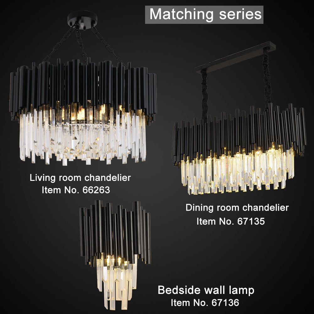 Ylk Modern Black Chandelier Light
