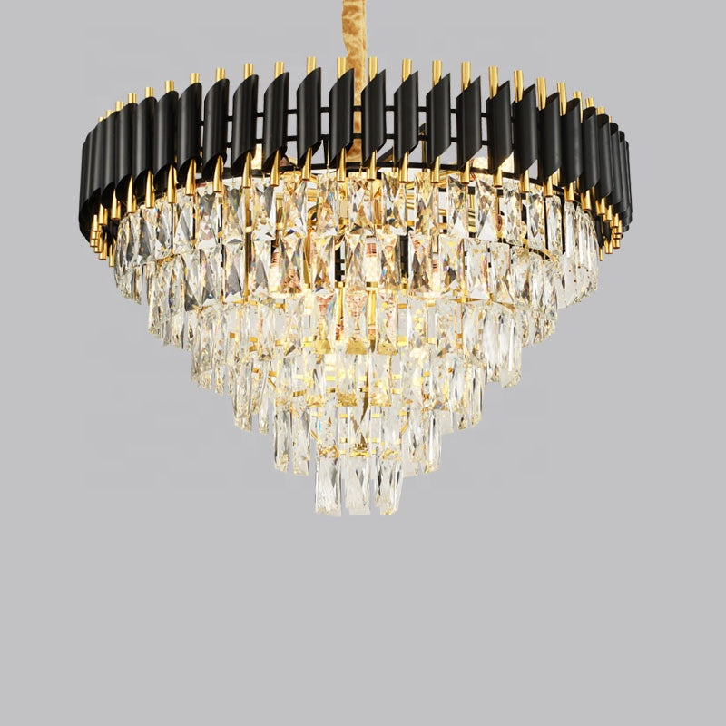 Ylk Black/Gold Zivah Crystal Chandelier