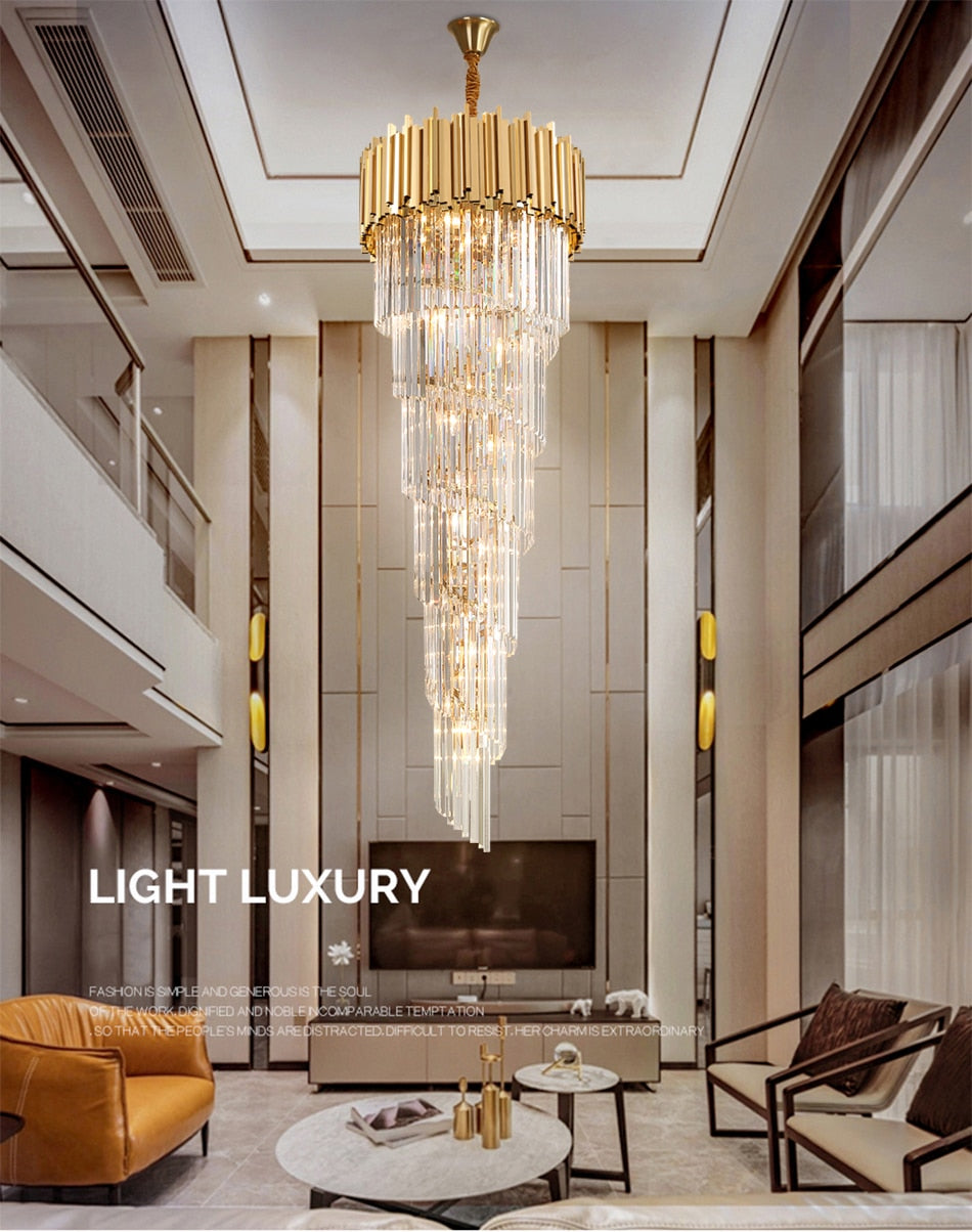 Ylk Long Crystal Chandelier Lamp