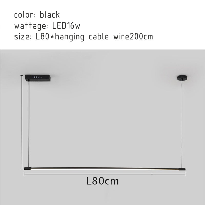 IIS Linear LED Pendant Light Morden Aluminum