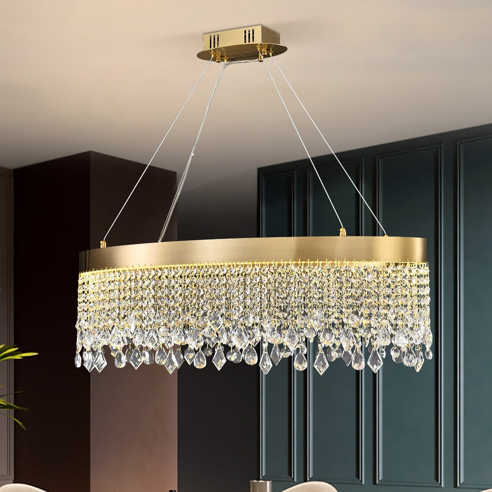 Ylk Cielo Gold Crystal Pendant Lamp