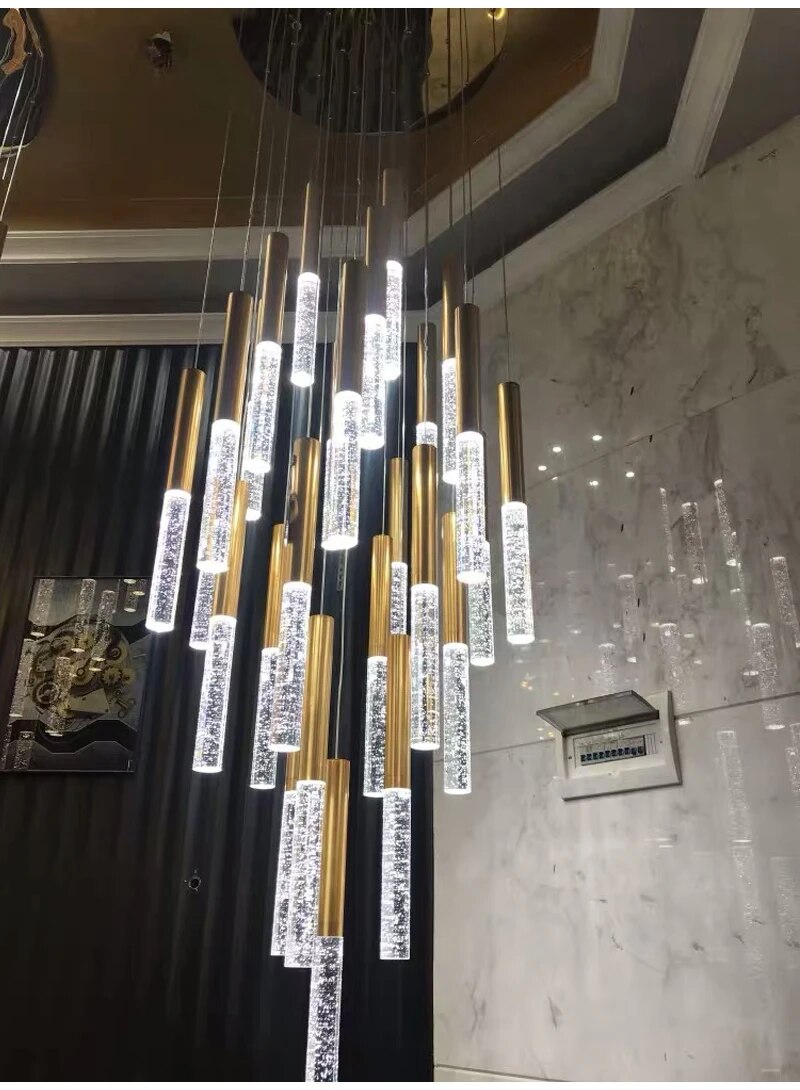 Ylk Touse Long Crystal Chandelier