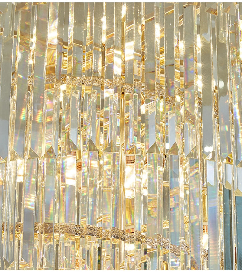 Ylk Long Spiral Crystal Chandelier