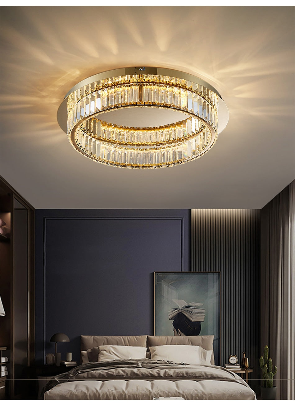 Ylk Round Modern Crystal Chandelier