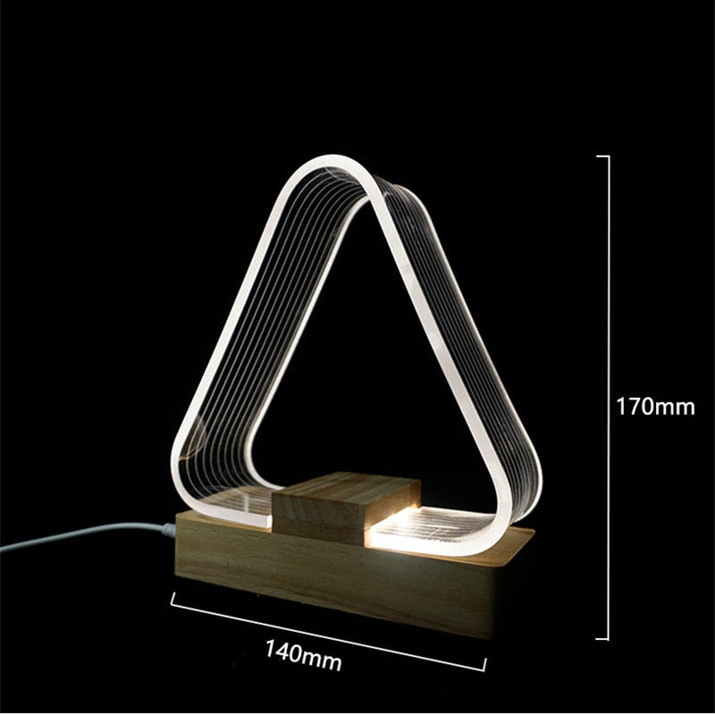Night Light Wood Base Desk Lamp