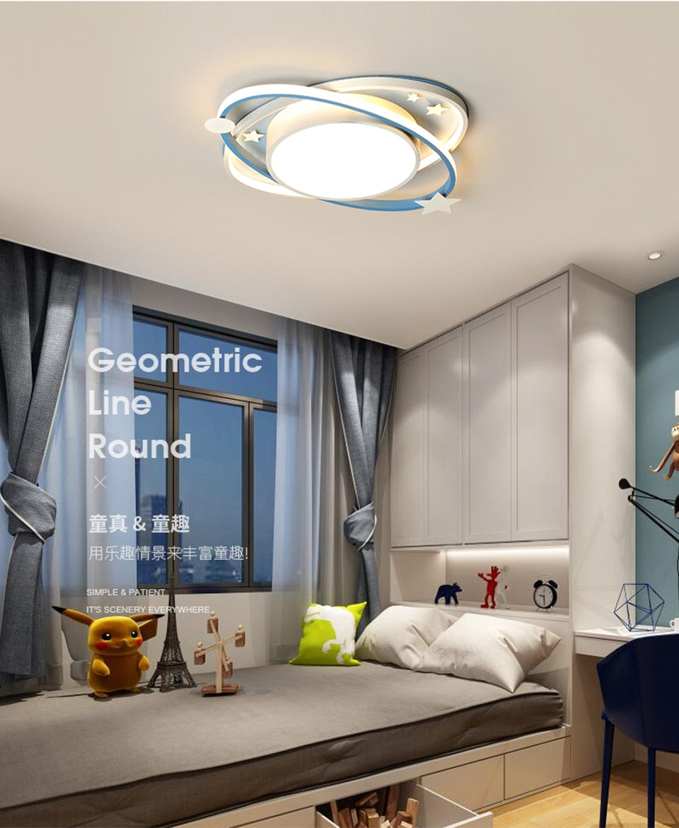 IIS Cartoon Nursery Kids Ceiling Light Oval Blue