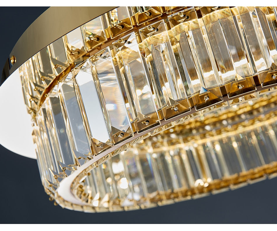 Ylk Round Modern Crystal Chandelier