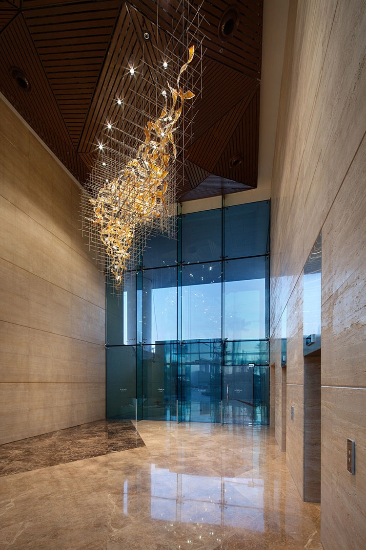 IIS Luxury Colored Glass Modern Big Chandelier