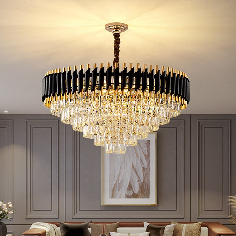 Ylk Black/Gold Zivah Crystal Chandelier