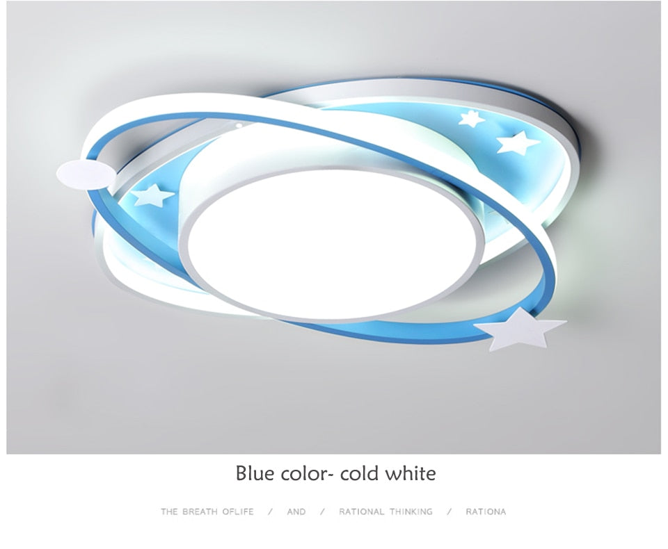IIS Cartoon Nursery Kids Ceiling Light Oval Blue