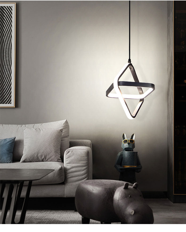 SERA Doble - Simple Modern LED Double Round Square Hanging Lamp