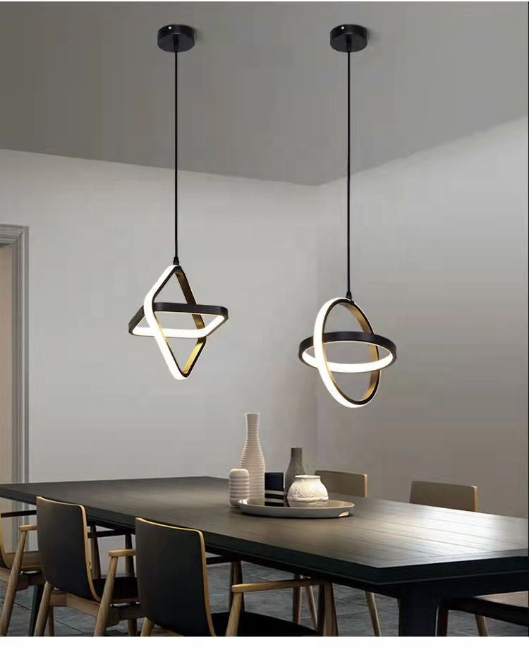 SERA Doble - Simple Modern LED Double Round Square Hanging Lamp