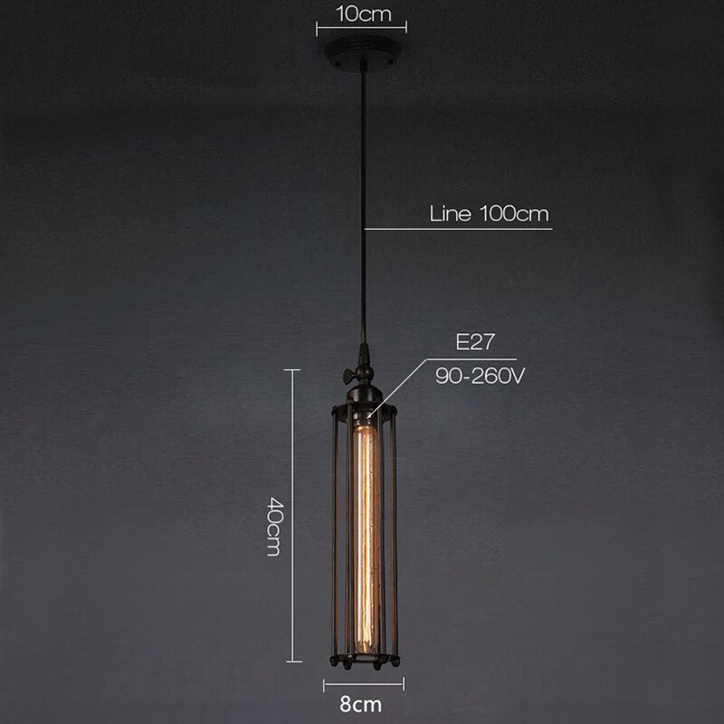 LYF Vintage Pendant Lamp Iron Loft Industrial Handing Lamp