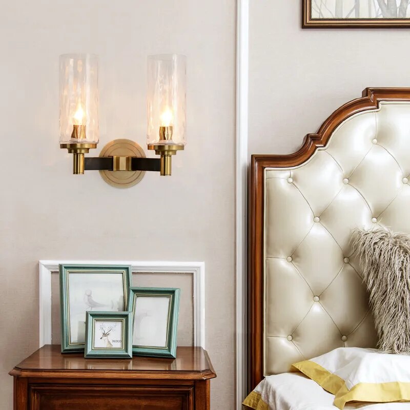 KUNG Modern Lustre Crystal Wall Lamp Bronze