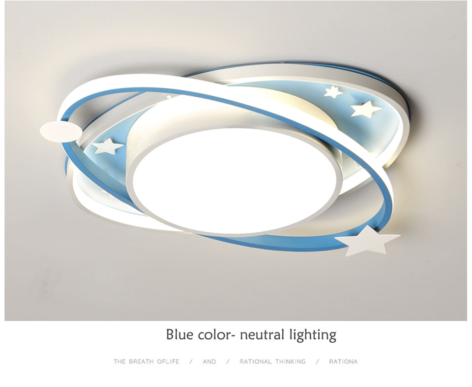 IIS Cartoon Nursery Kids Ceiling Light Oval Blue