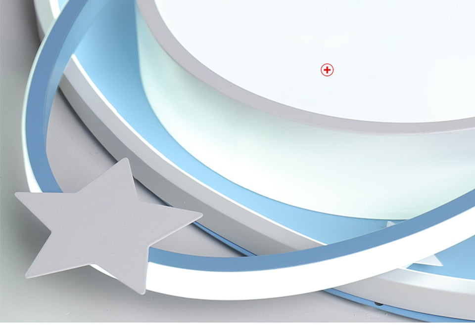 IIS Cartoon Nursery Kids Ceiling Light Oval Blue