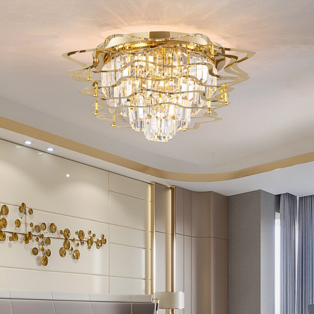 Molly Five Tier Round Crystal And Copper Ring Chandelier