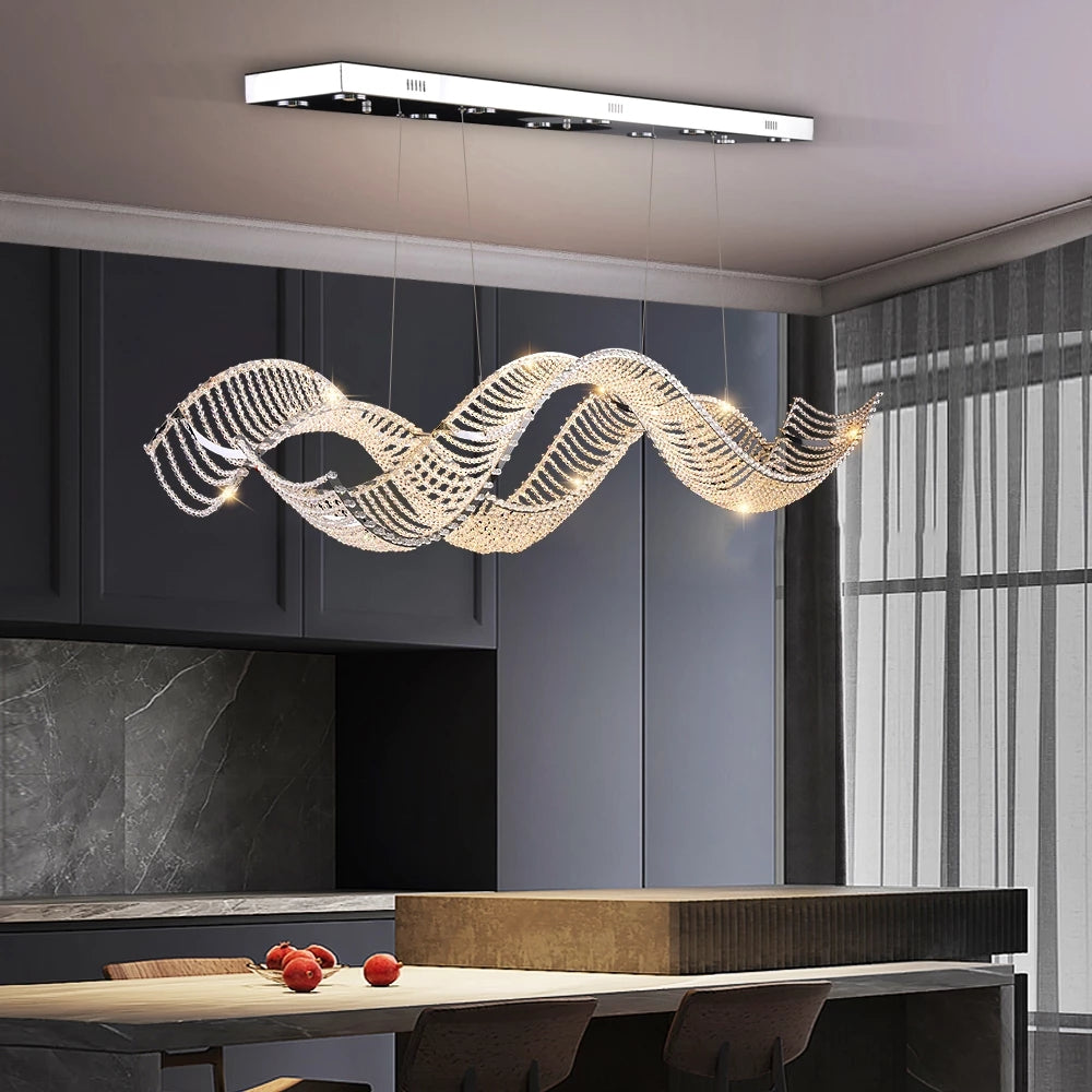 Ylk Large Wave Design Chandelier
