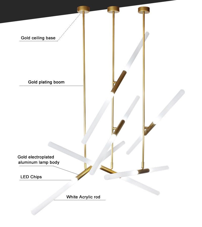 Ylk Agua Modern Gold LED Chandelier