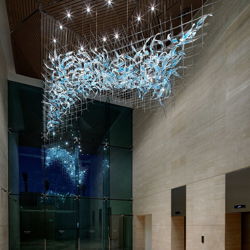 IIS Luxury Colored Glass Modern Big Chandelier