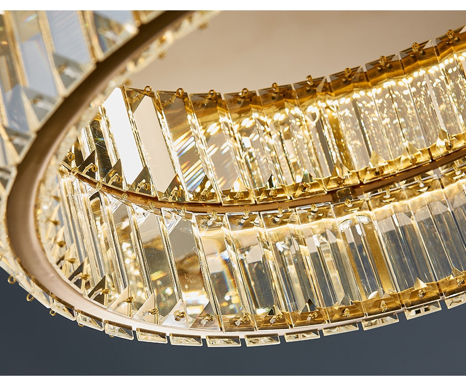 Ylk Round Modern Crystal Chandelier