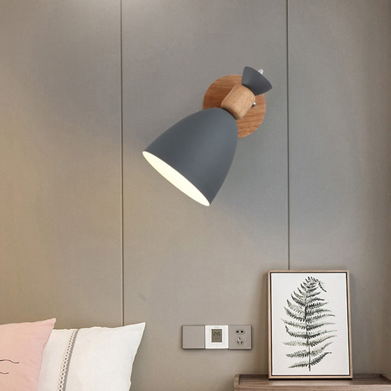 IIS Tulle Wooden Base Nordic Wall Lamp