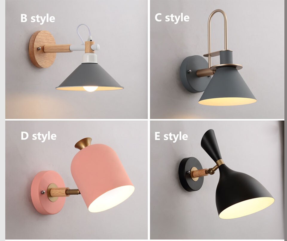 IIS Tulle Wooden Base Nordic Wall Lamp