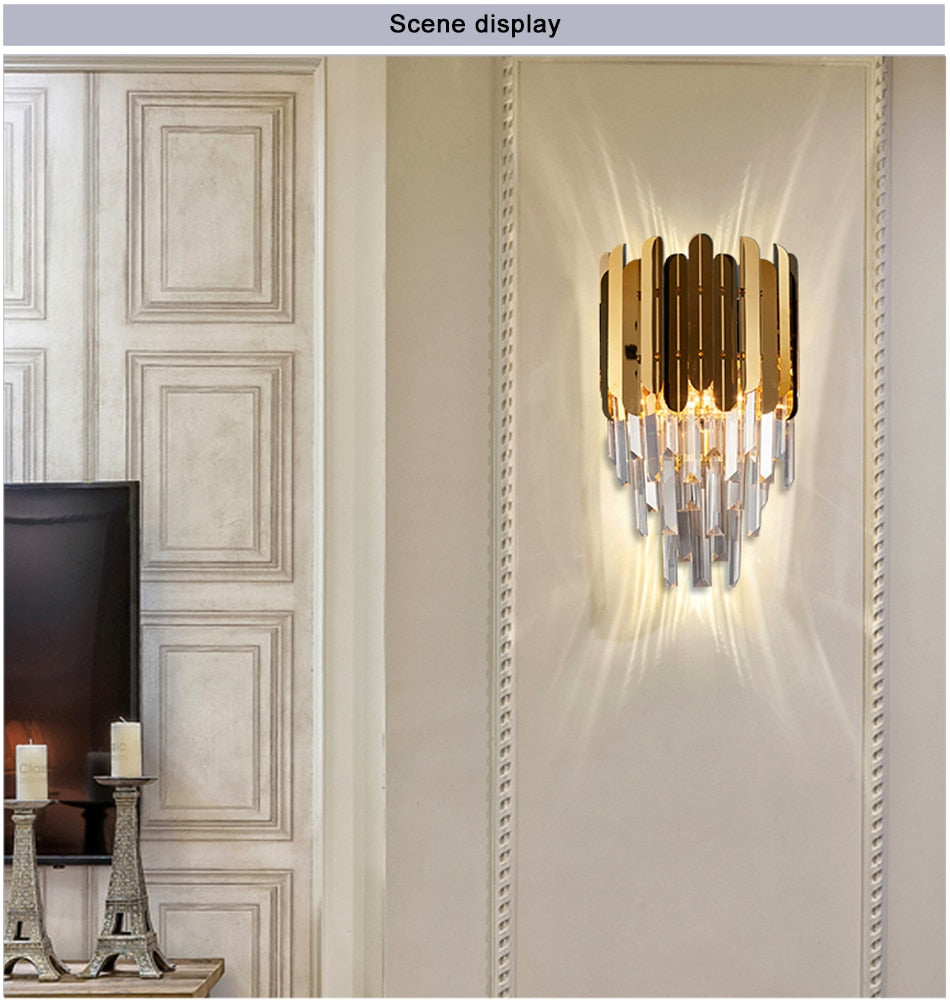 Ylk Modern Luxury Crystal Wall Light