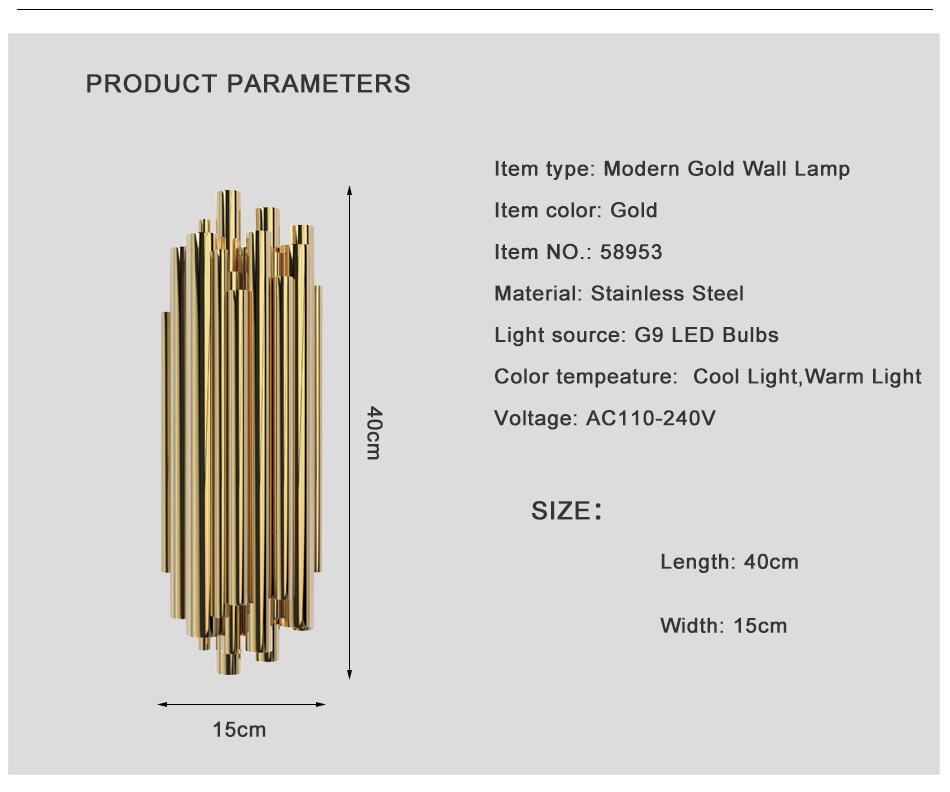 Ylk Melis Gold Wall Sconce