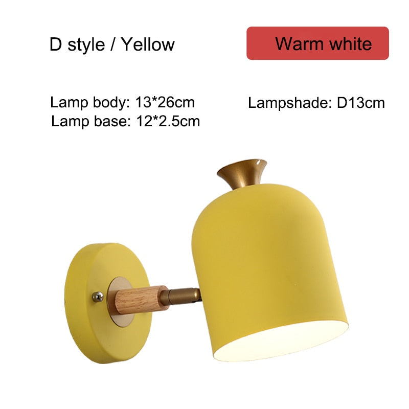 IIS Tulle Wooden Base Nordic Wall Lamp