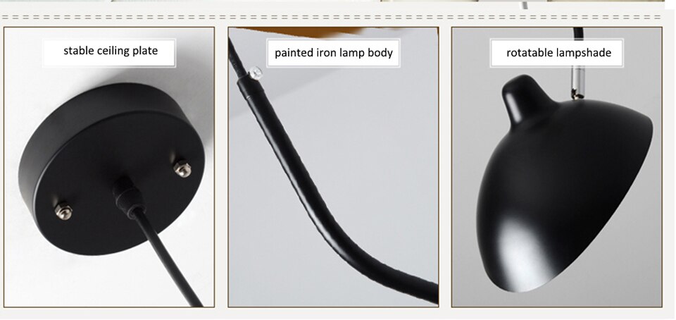 IIS Nordic Replica Designer Serge Pendant Lamp Rotating Iron Lampshade