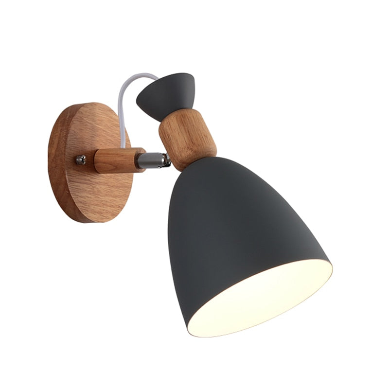 IIS Tulle Wooden Base Nordic Wall Lamp