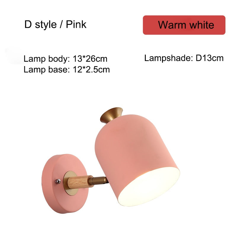 IIS Tulle Wooden Base Nordic Wall Lamp