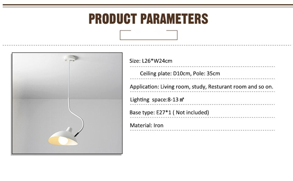 IIS Nordic Replica Designer Serge Pendant Lamp Rotating Iron Lampshade