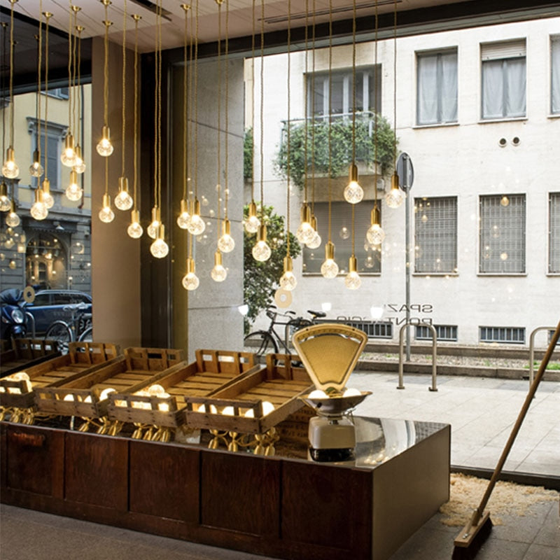 IIS Modern Pendant Light Single bulb Arts Decoration lighting Gold Suspension