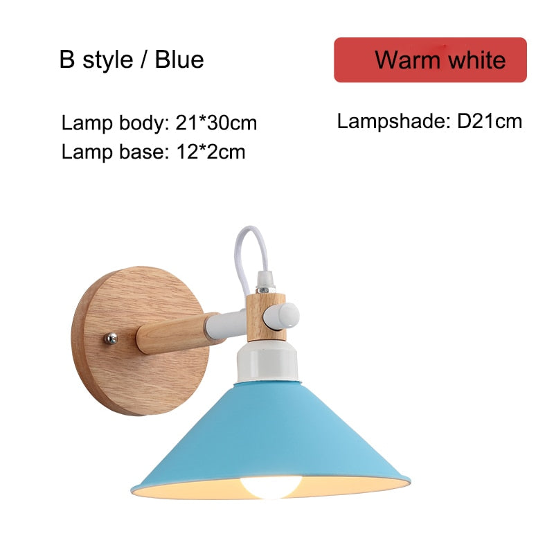 IIS Tulle Wooden Base Nordic Wall Lamp
