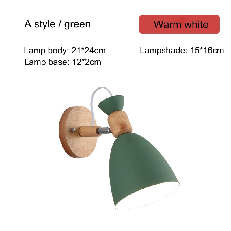 IIS Tulle Wooden Base Nordic Wall Lamp