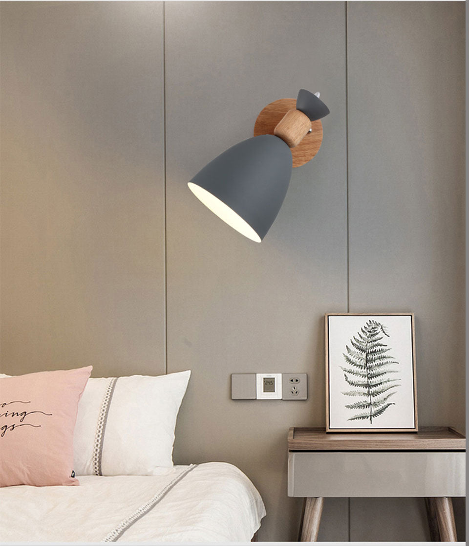 IIS Tulle Wooden Base Nordic Wall Lamp