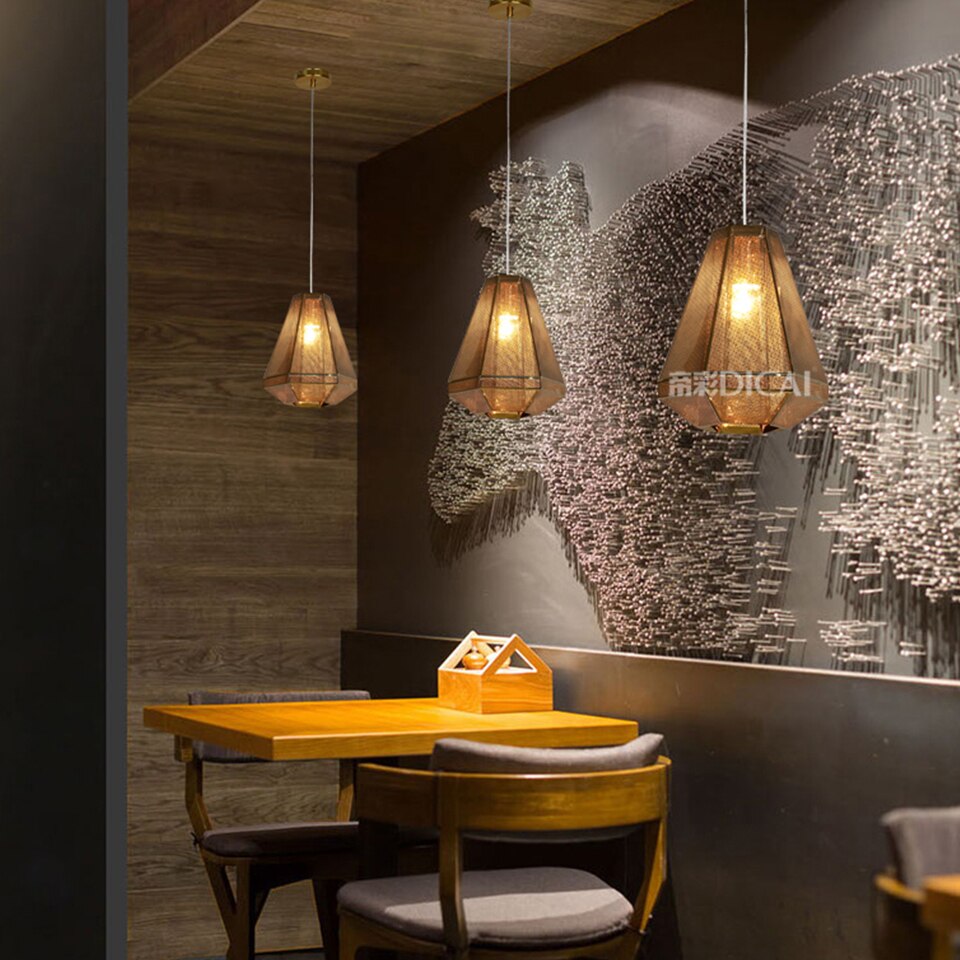 IIS Postmodern Loft LED Drop light Pyramid Pendant Lamp Minimalist Diamond shape