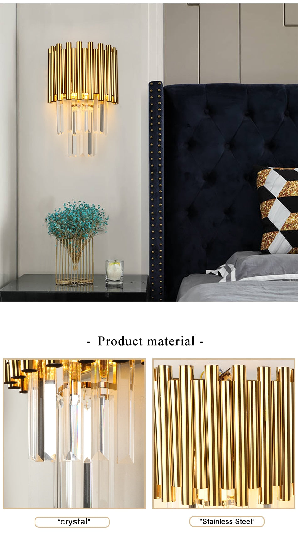 Ylk Daire Gold Wall Sconce