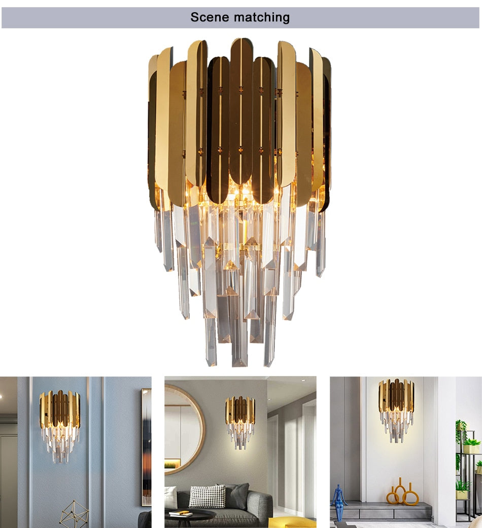 Ylk Modern Luxury Crystal Wall Light